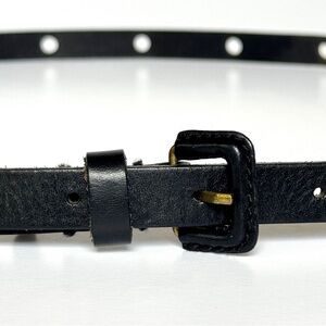 Madewell Skinny Black Leather Belt – Adjustable Wrap Style – 45”